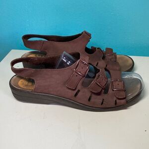 Ivan "Lois" Brown Nubuck Leather Fisherman Sandals Made in Spain Size 9 Fit 8.5